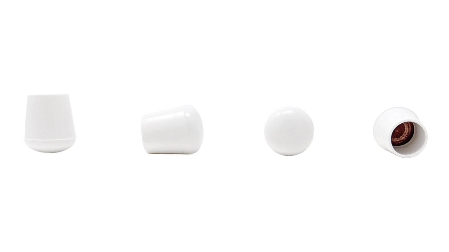 14mm White Rubber Ferrules with Steel Base Insert - Made in Germany - Keay Vital Parts