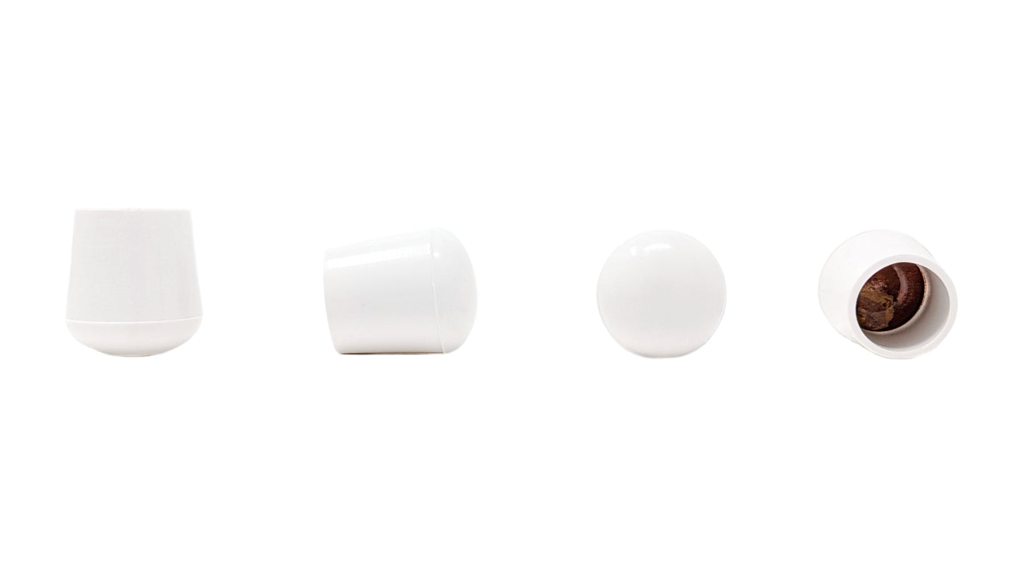 18mm White Rubber Ferrules with Steel Base Insert - Made in Germany - Keay Vital Parts
