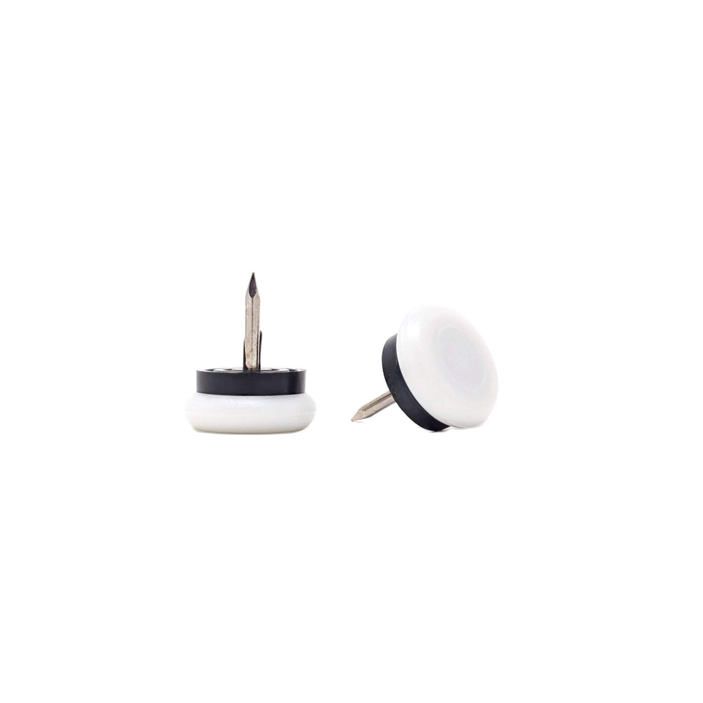 Nail-On Furniture Glides 20mm White Nylon Base - Made in Germany