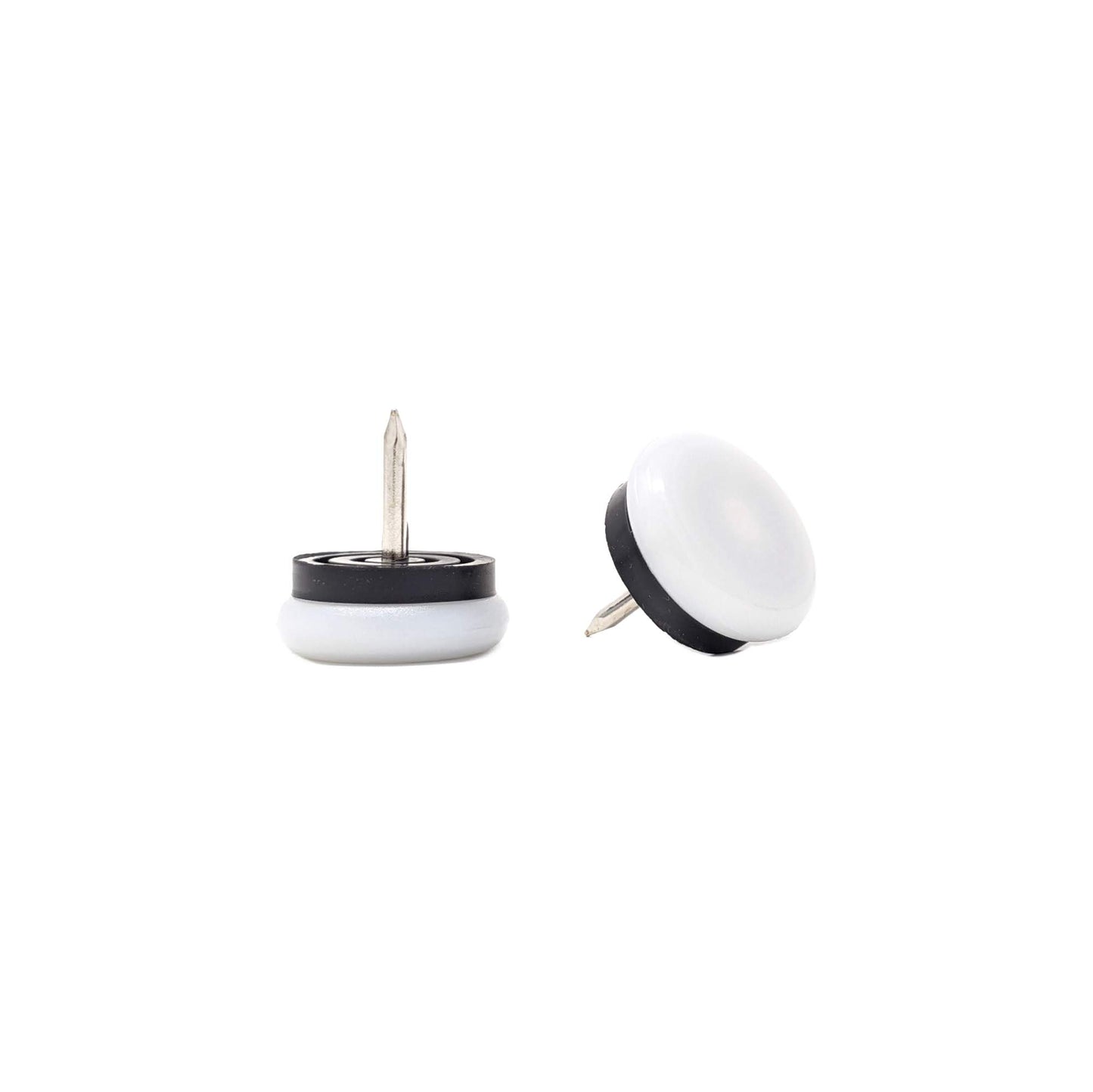 Nail-On Furniture Glides 23mm White Nylon Base - Made in Germany