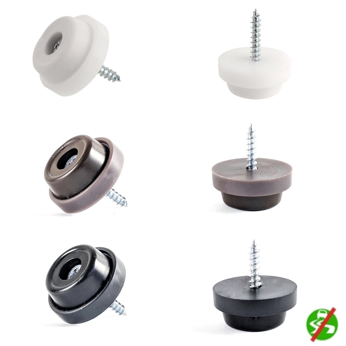 Non-Slip Furniture Feet available in Black, White & Brown in 24mm & 28mm | Made in Germany | Keay Vital Parts - Keay Vital Parts