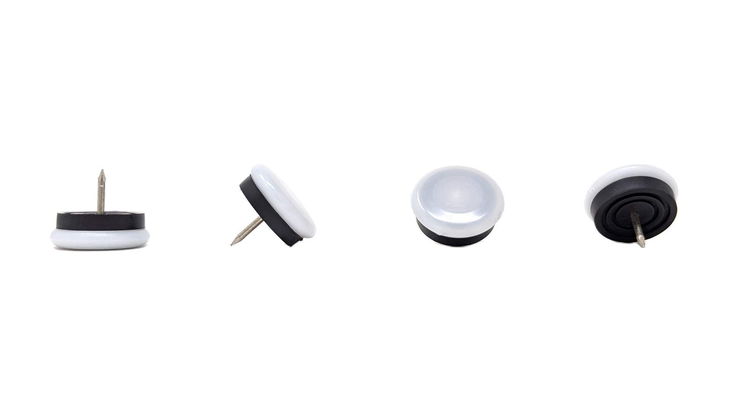 Nail-On Furniture Glides 30mm White Nylon Base - Made in Germany