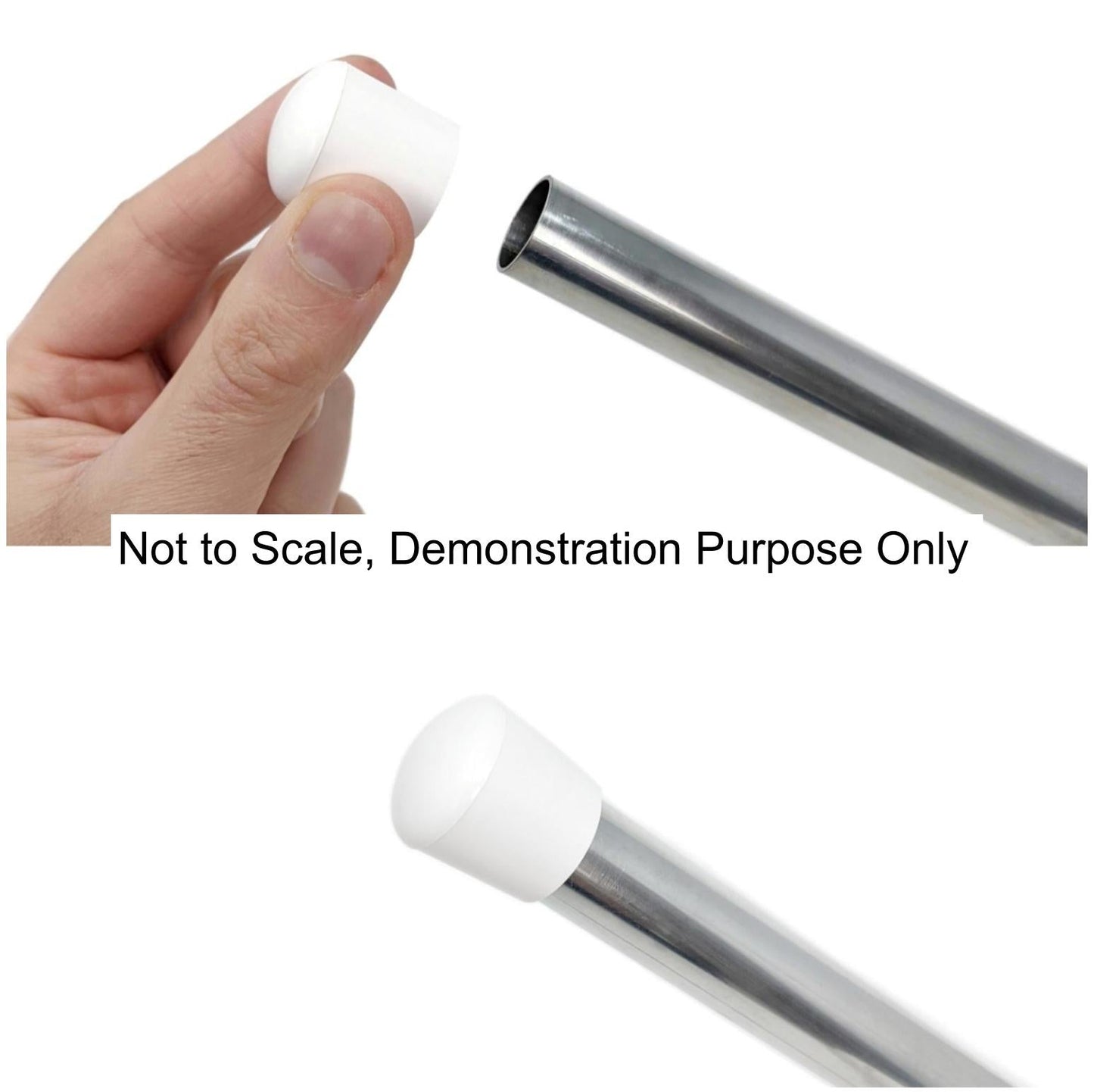 25mm White Rubber Ferrules with Steel Base Insert - Made in Germany - Keay Vital Parts