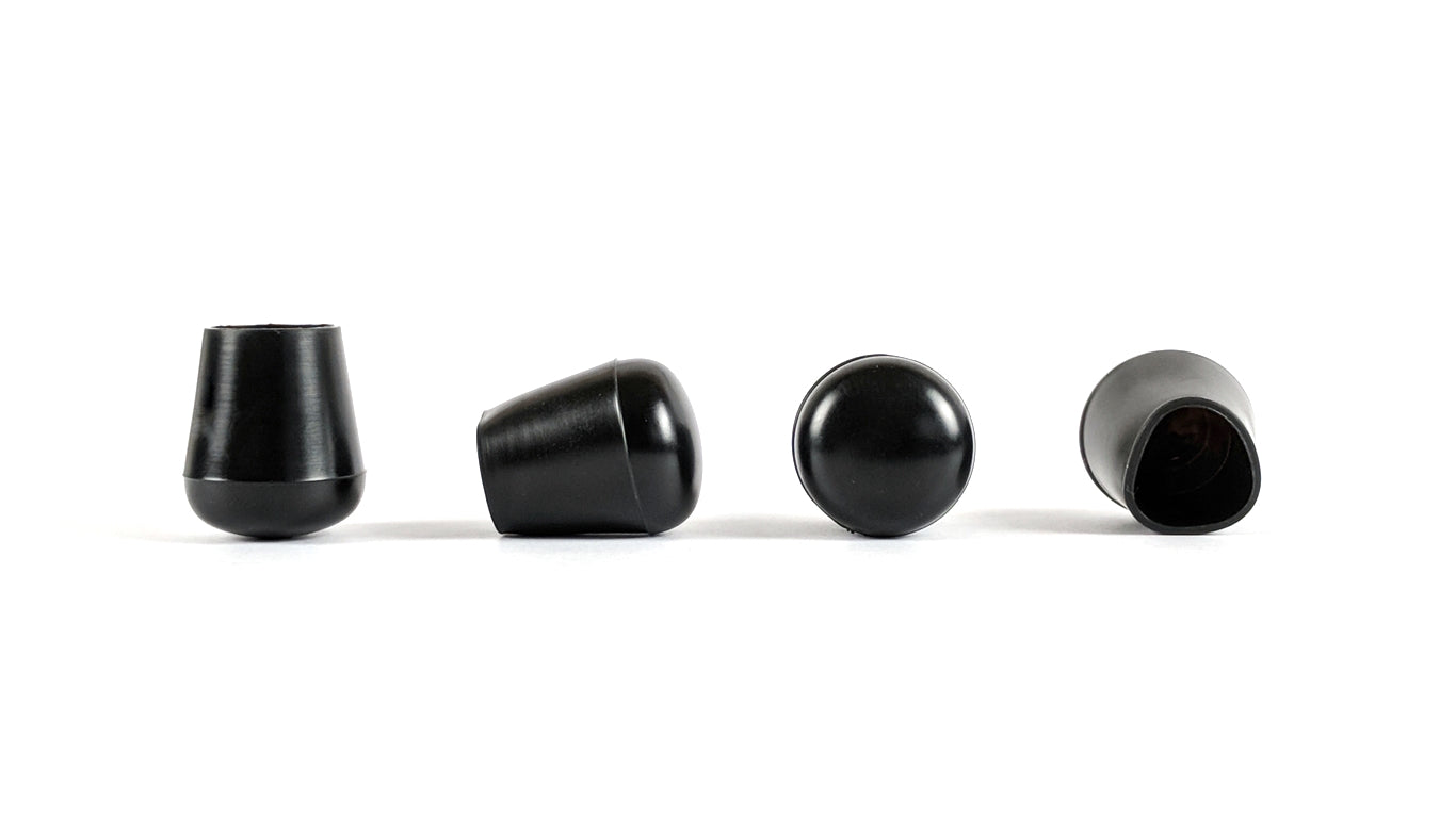 13mm Black Rubber Ferrules with Steel Base Insert - Made in Germany - Keay Vital Parts
