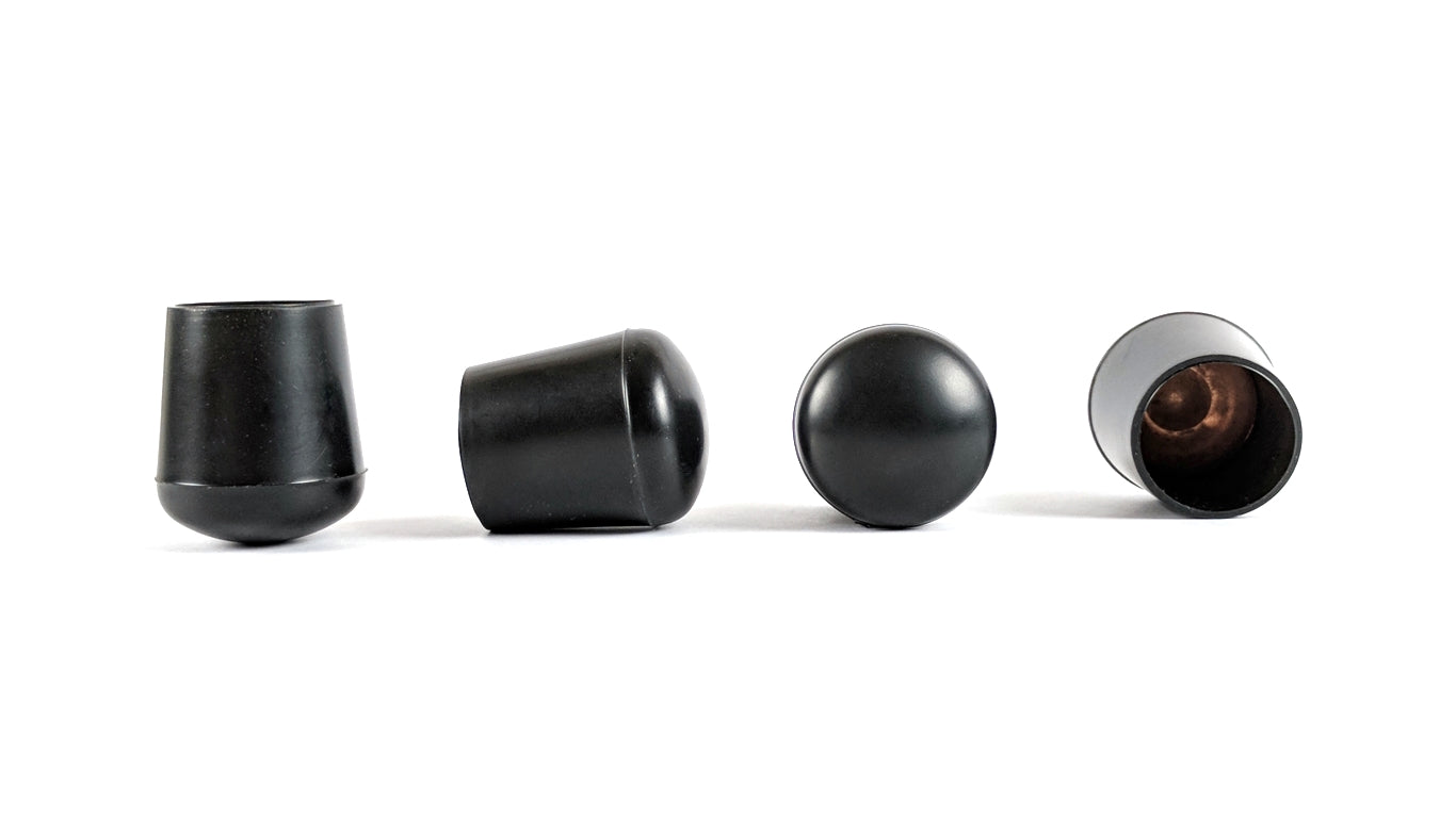 22mm Black Rubber Ferrules with Steel Base Insert - Made in Germany - Keay Vital Parts