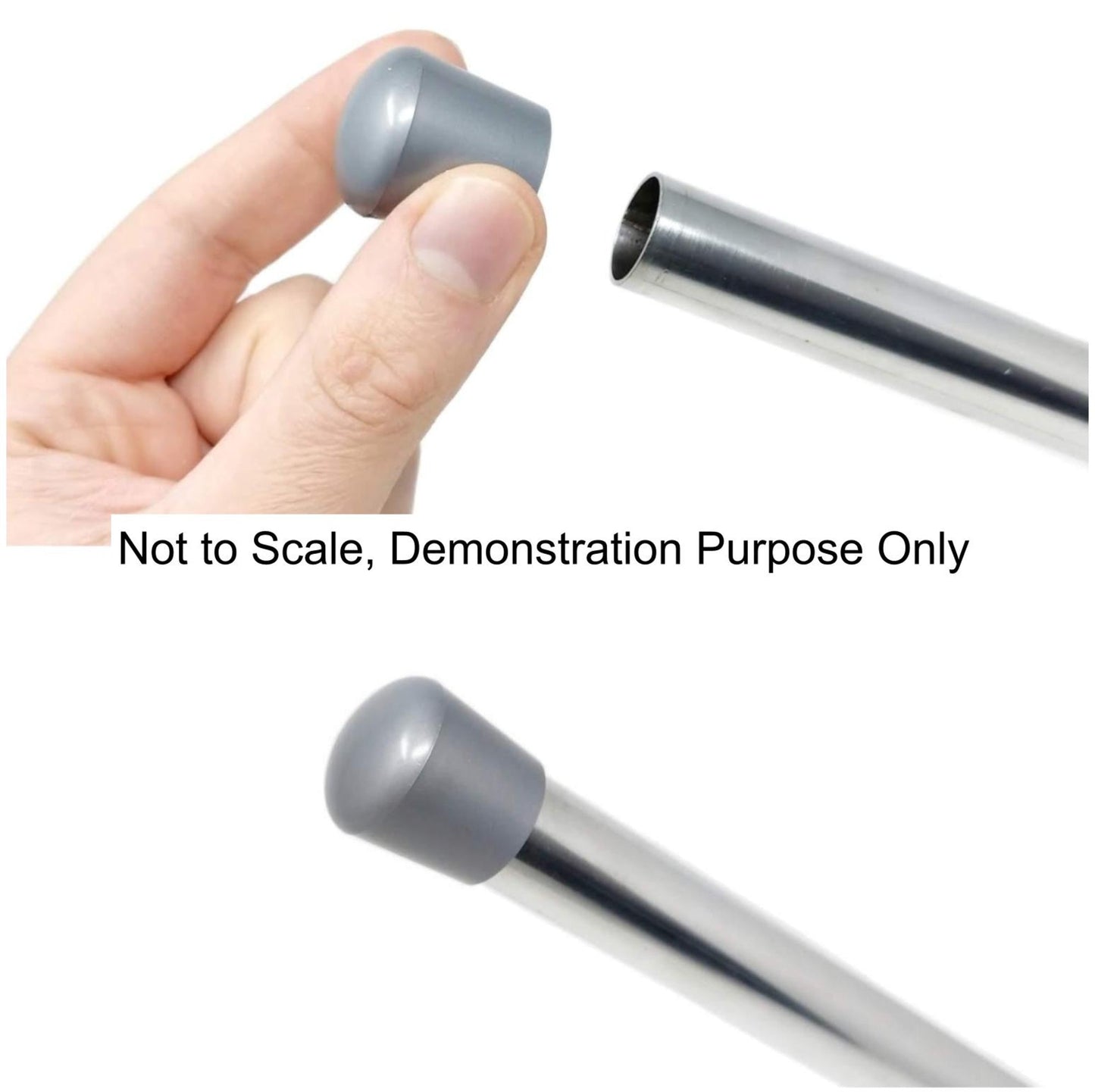 33.5mm Grey Rubber Ferrules with Steel Base Insert - Made in Germany - Keay Vital Parts