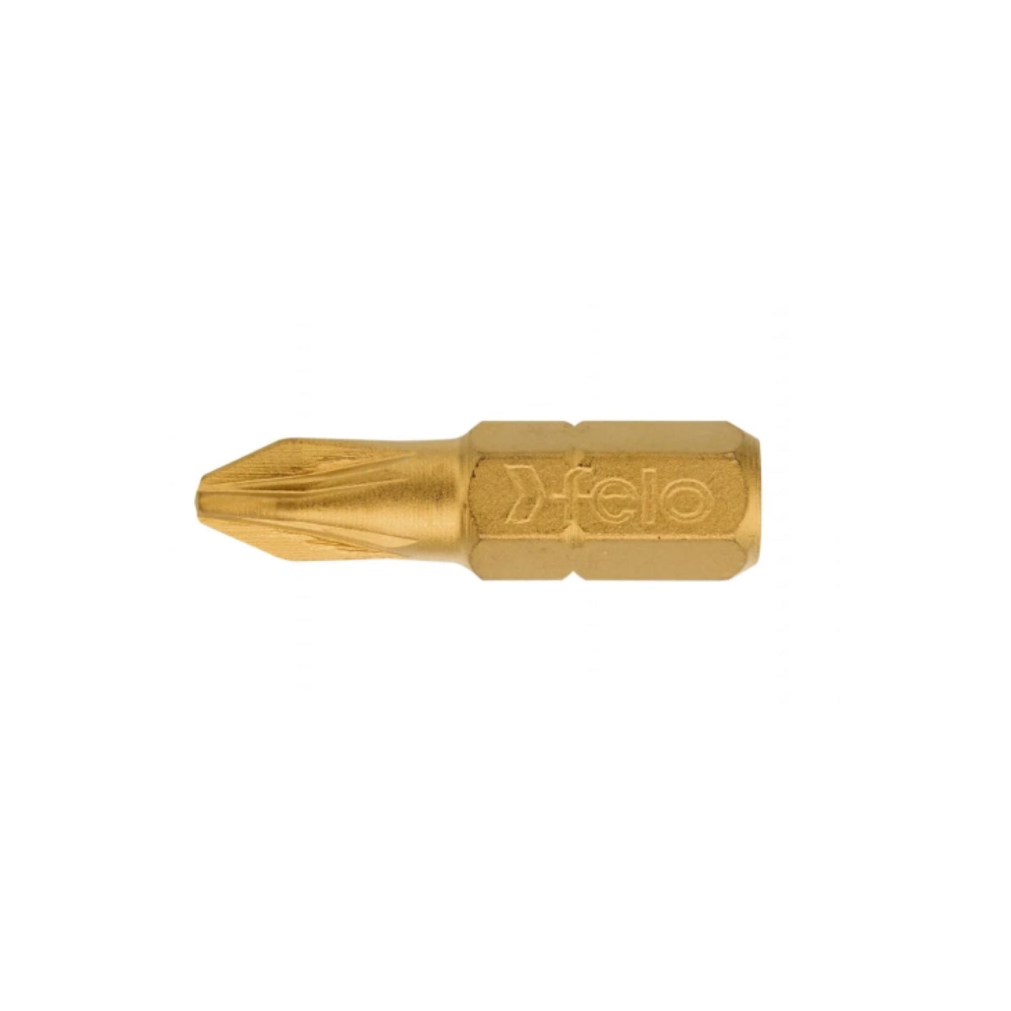Felo Pozidriv Screwdriver Bit, PZ2 x 25mm Titanium Nitride Coated, (Pack of 2) - Made in Germany