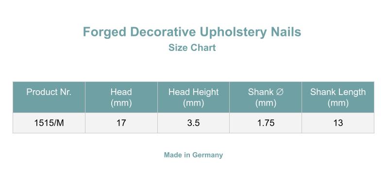 Forged Decorative Upholstery Nails | Made in Germany | Keay Parts - Keay Vital Parts