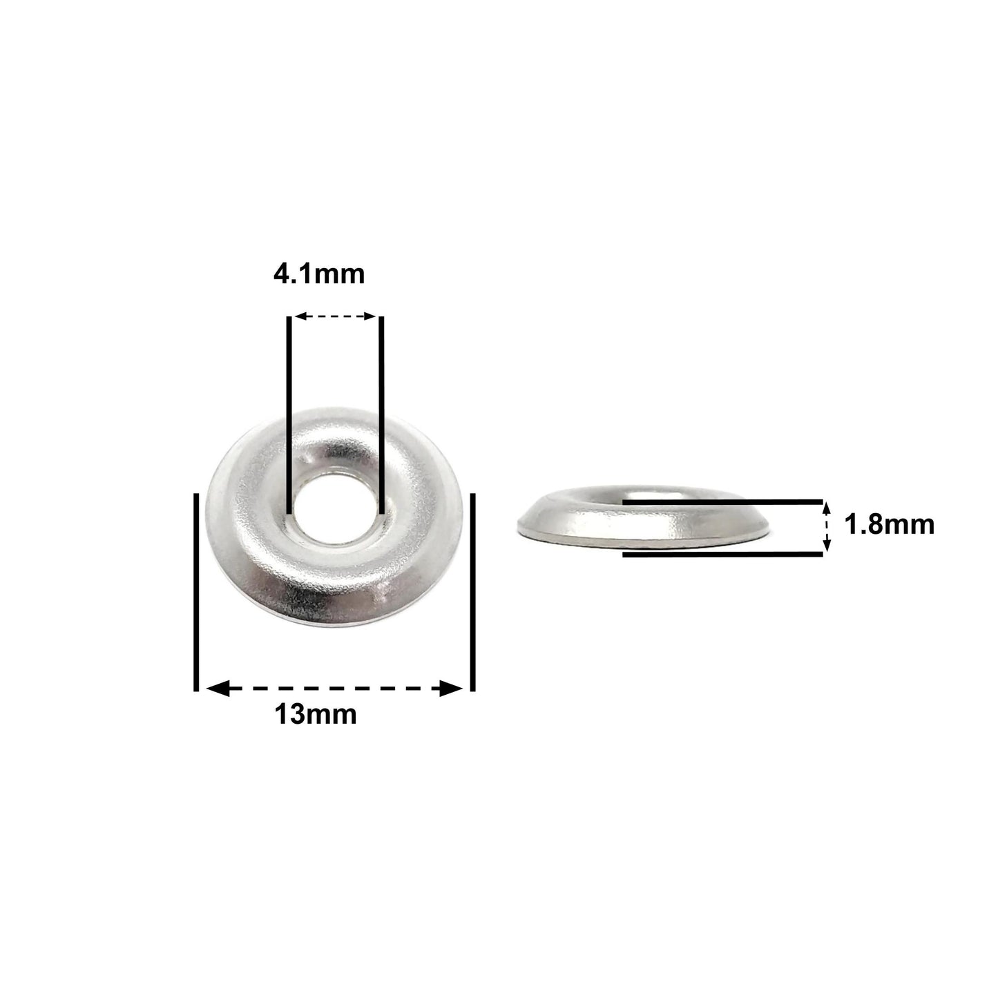 4.1mm Rosette Washers For Screws - Nickel Plated Steel, Made In Germany - Keay Vital Parts