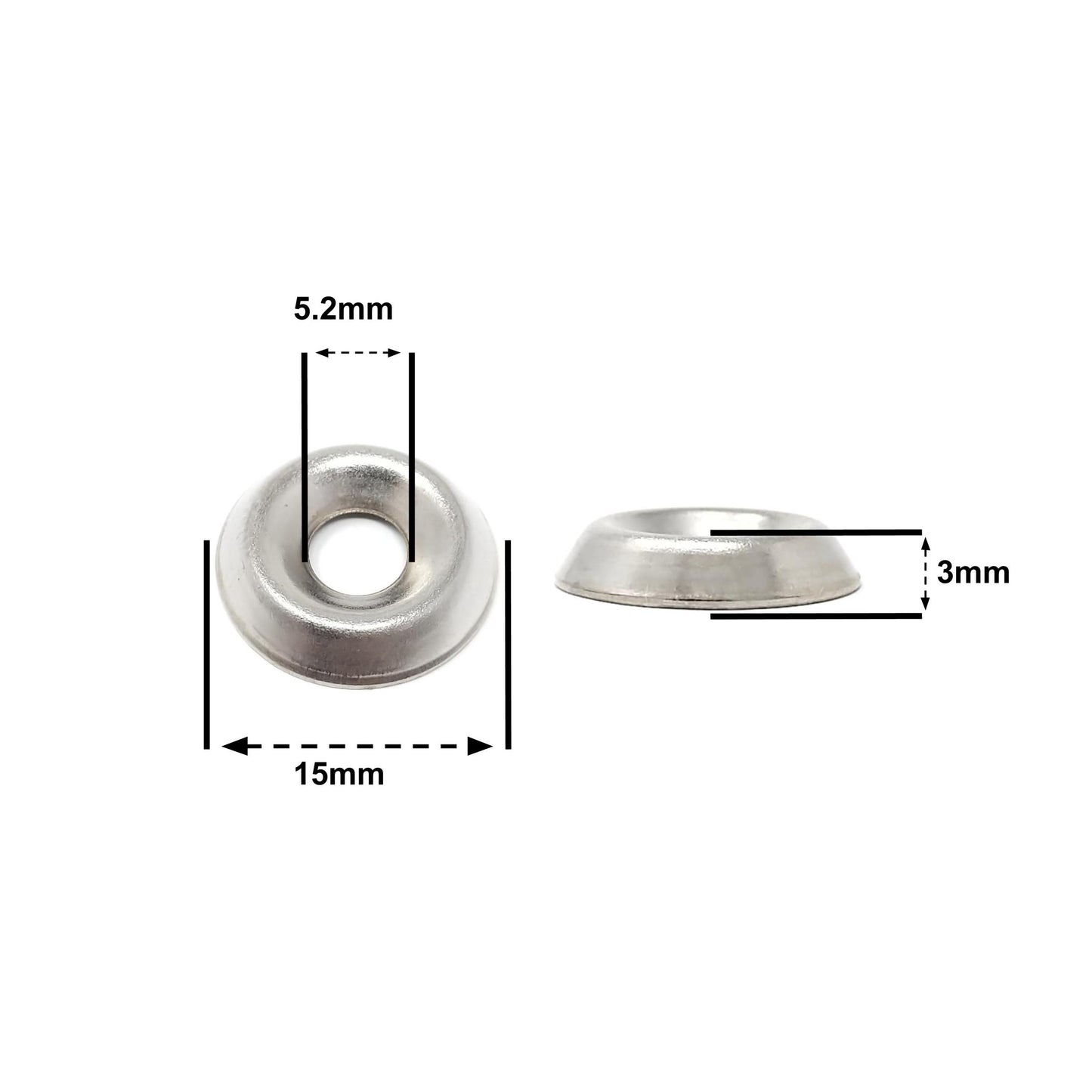 5.2mm Rosette Washers For Screws - Nickel Plated Steel, Made In Germany - Keay Vital Parts
