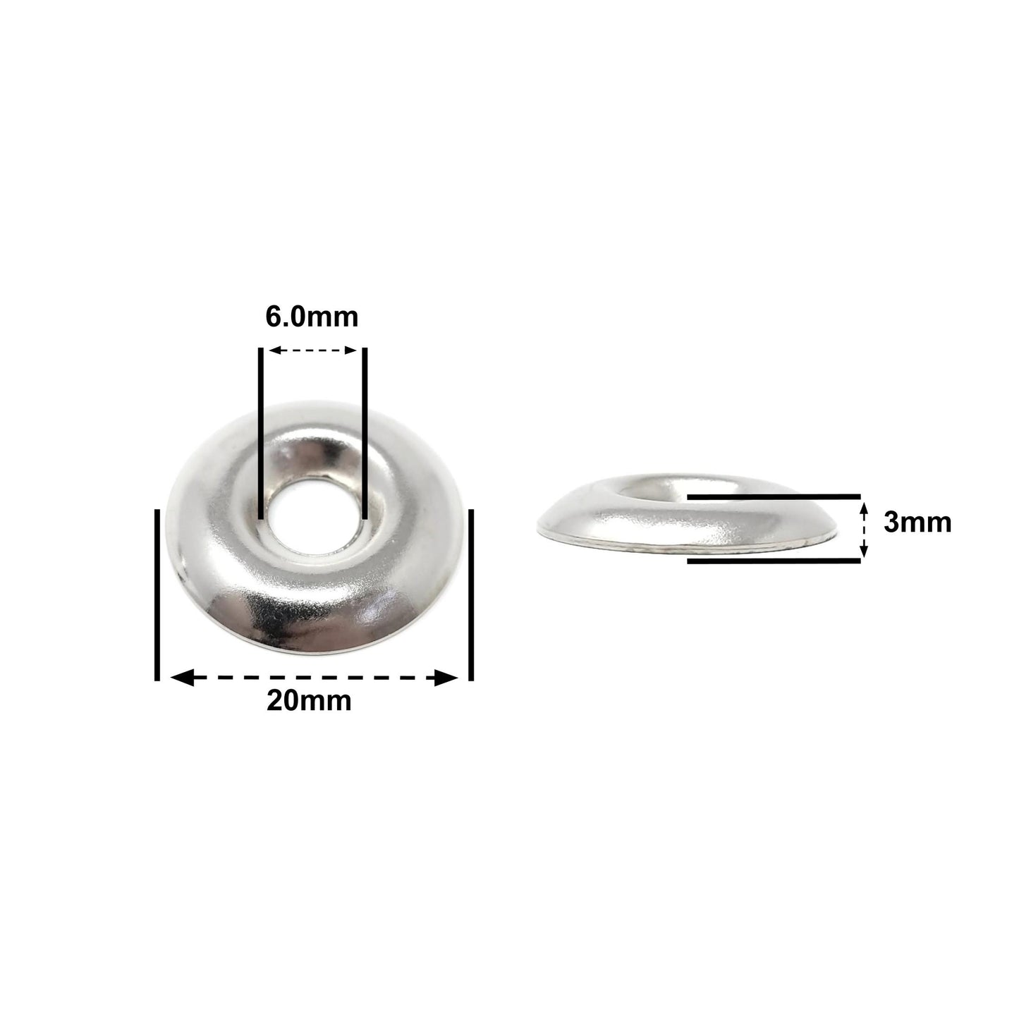 6.0mm Rosette Washers For Screws - Nickel Plated Steel, Made In Germany - Keay Vital Parts