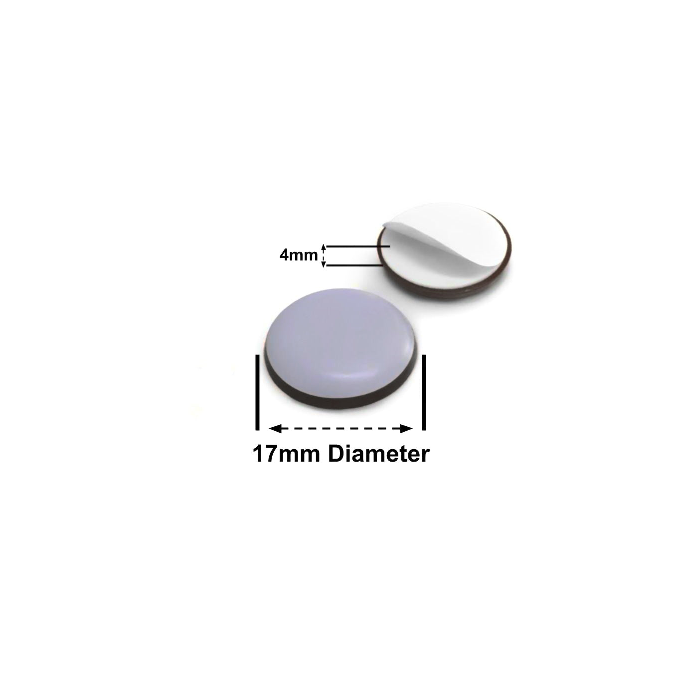 Stick-On Teflon Furniture Glides | 17mm, 19mm, 22mm, 25mm, 30mm, 38mm, 40m, 50mm, 60mm & 65mm | Keay Vital Parts
