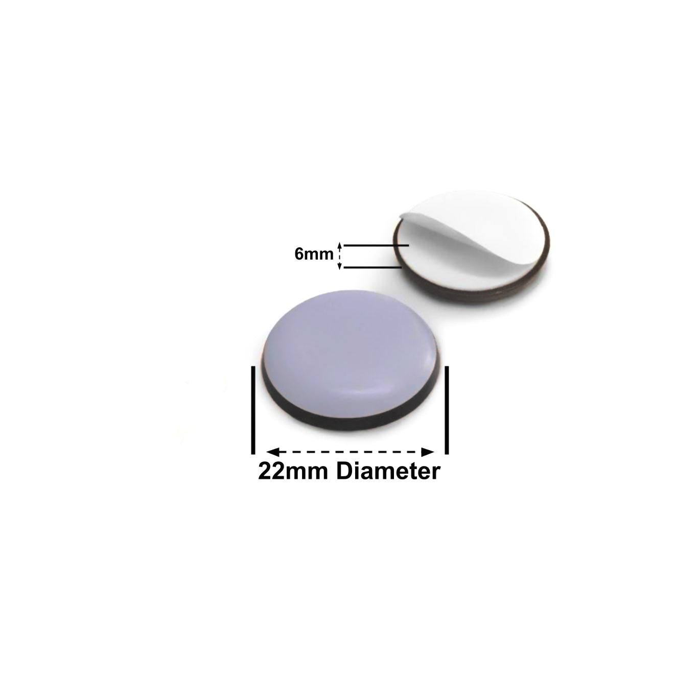 Stick-On Teflon Furniture Glides | 17mm, 19mm, 22mm, 25mm, 30mm, 38mm, 40m, 50mm, 60mm & 65mm | Keay Vital Parts
