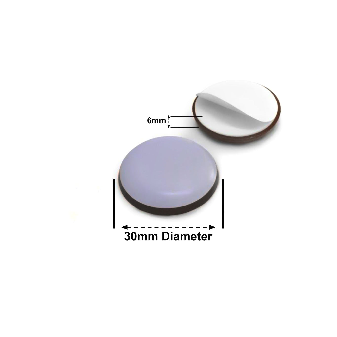 Stick-On Teflon Furniture Glides | 17mm, 19mm, 22mm, 25mm, 30mm, 38mm, 40m, 50mm, 60mm & 65mm | Keay Vital Parts
