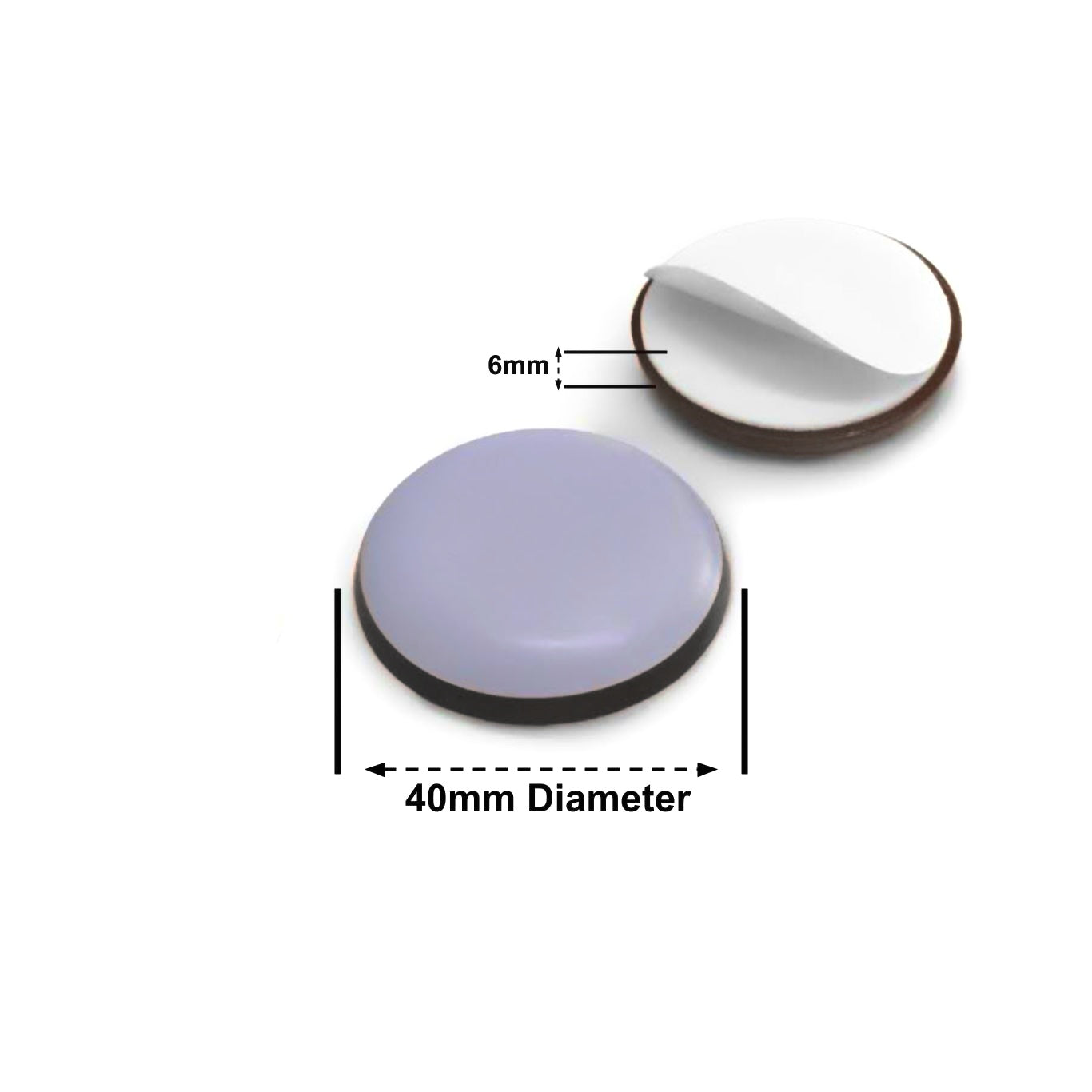 Stick-On Teflon Furniture Glides | 17mm, 19mm, 22mm, 25mm, 30mm, 38mm, 40m, 50mm, 60mm & 65mm | Keay Vital Parts