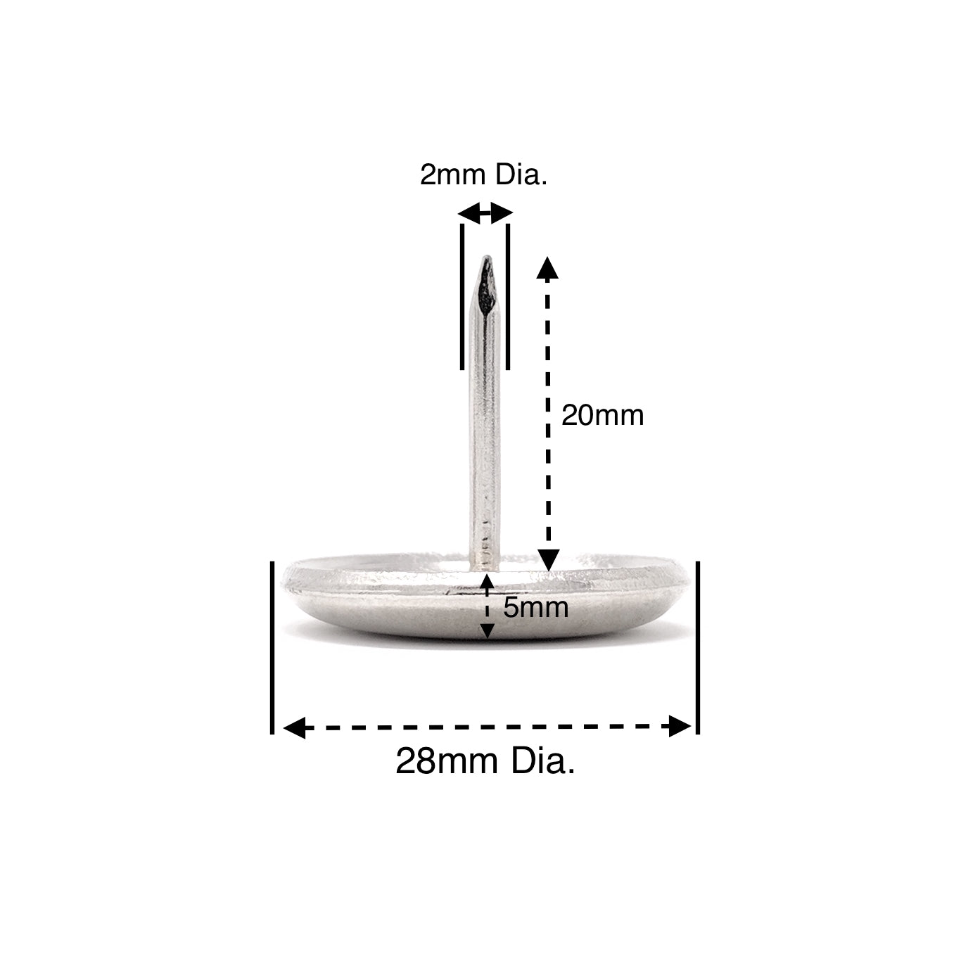 28mm Nail in Metal Glides - Made in Germany - Keay Vital Parts
