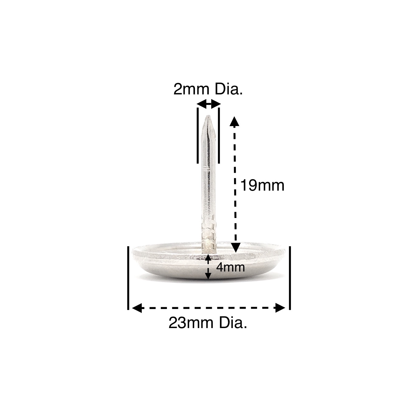 23mm Nail in Metal Glides - Made in Germany - Keay Vital Parts