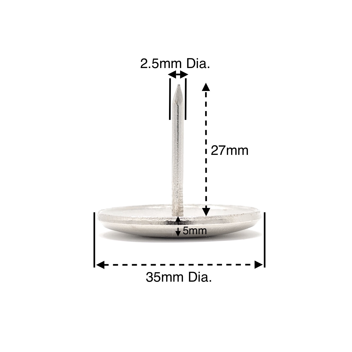 35mm Nail in Metal Glides - Made in Germany - Keay Vital Parts
