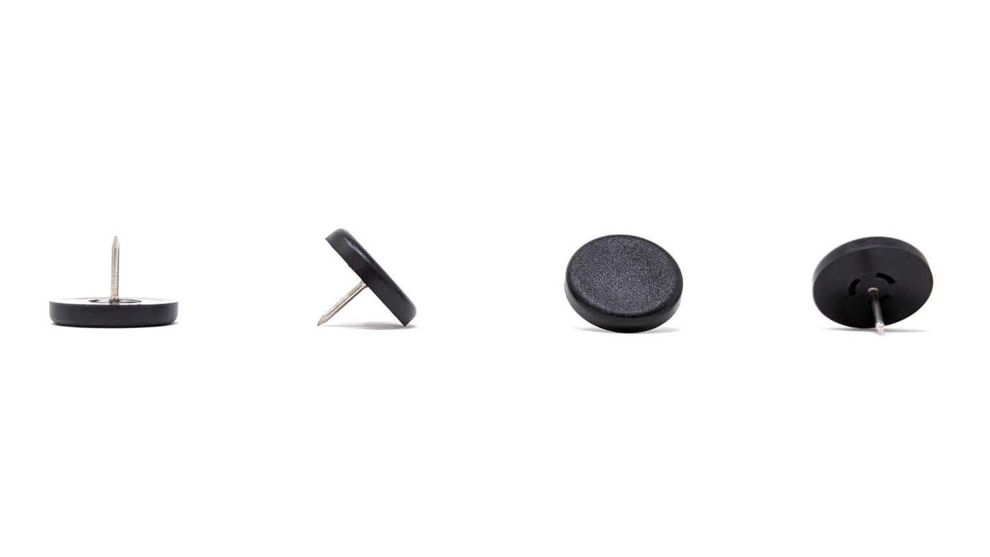 30mm Black Nylon Nail On Gliders - Made in Germany - Keay Vital Parts