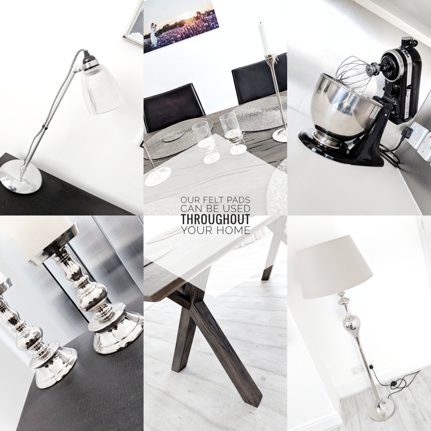 Felt Pads - White Self Adhesive Stick on Felt - Round 50mm Diameter - Made in Germany - Keay Vital Parts