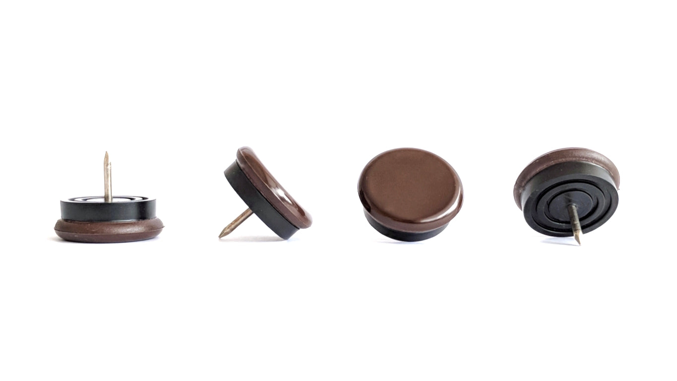 30mm Nylon Furniture Gliders Nail in Brown - Made in Germany - Keay Vital Parts