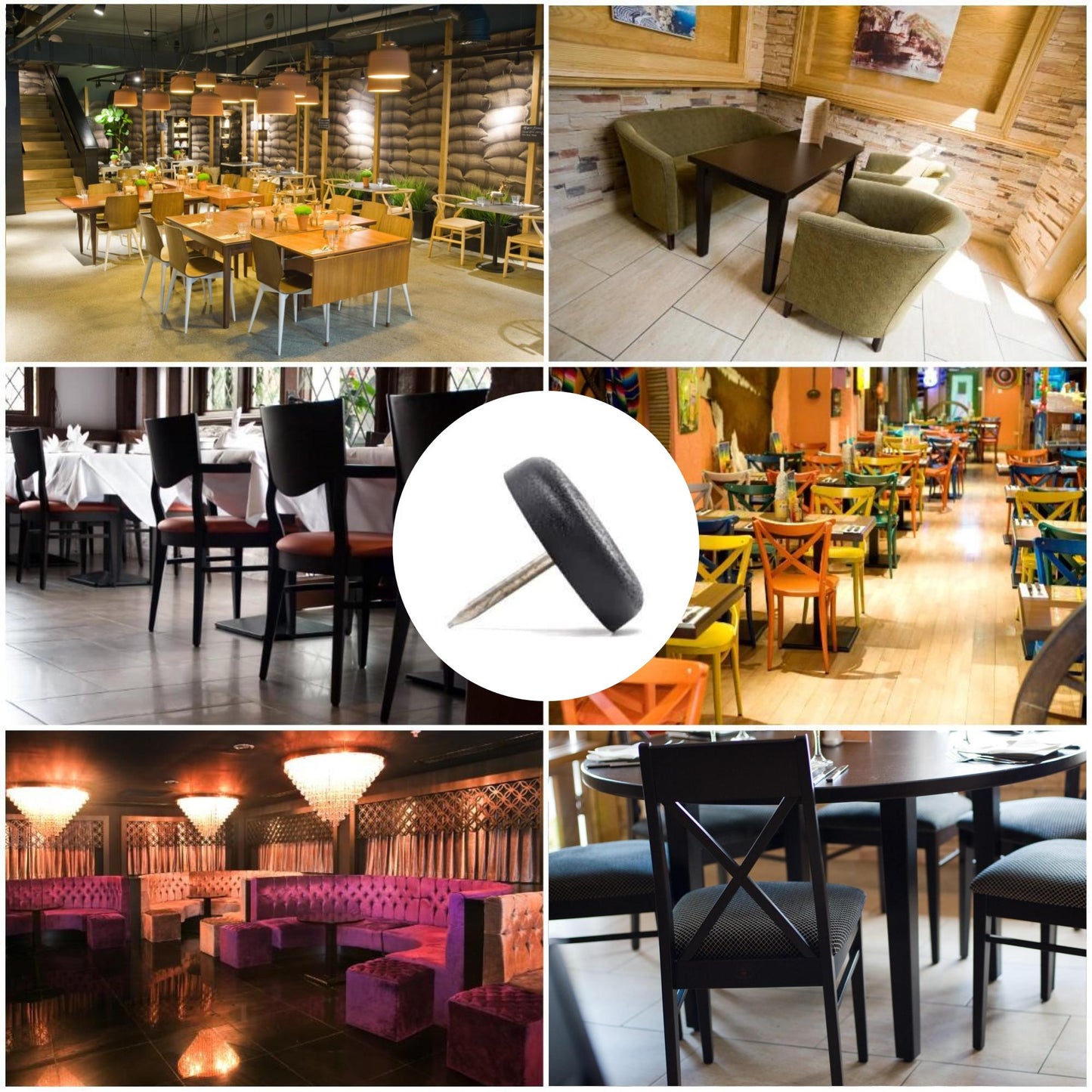 30mm Black Nylon Nail On Gliders - Made in Germany - Keay Vital Parts