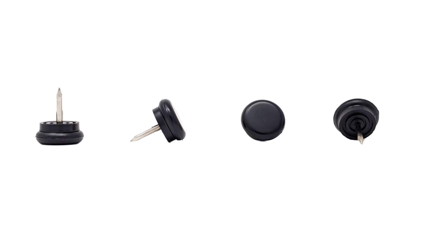 Nail-On Furniture Glides 20mm Black Nylon Base - Made in Germany