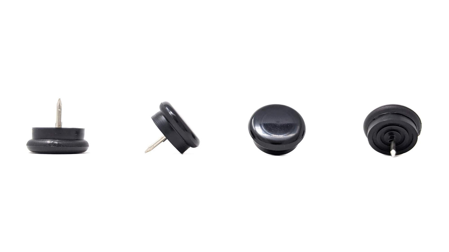 Nail-On Furniture Glides 26mm Black Nylon Base - Made in Germany