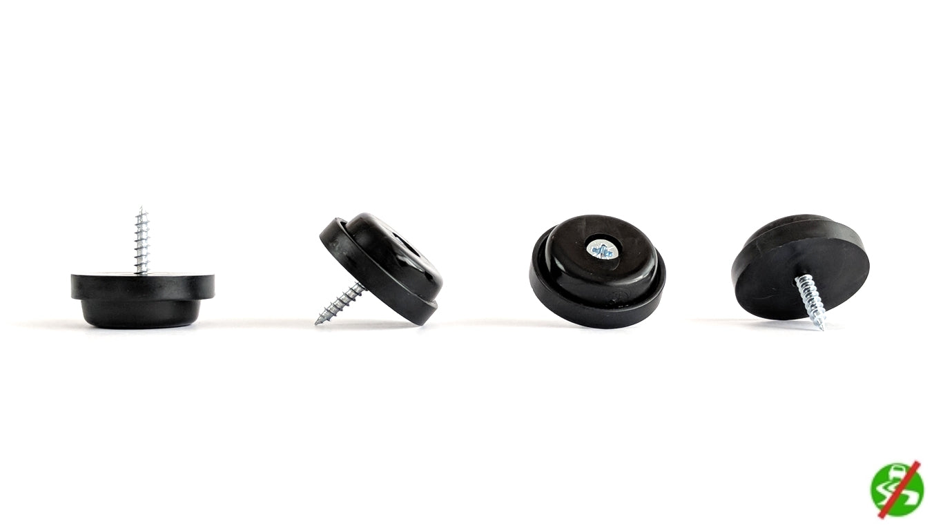 Screw-On Rubber Furniture Feet Black, White or Brown
