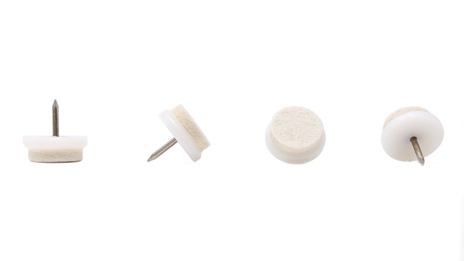 White Nail in Stiffened Wool Felt Gliders