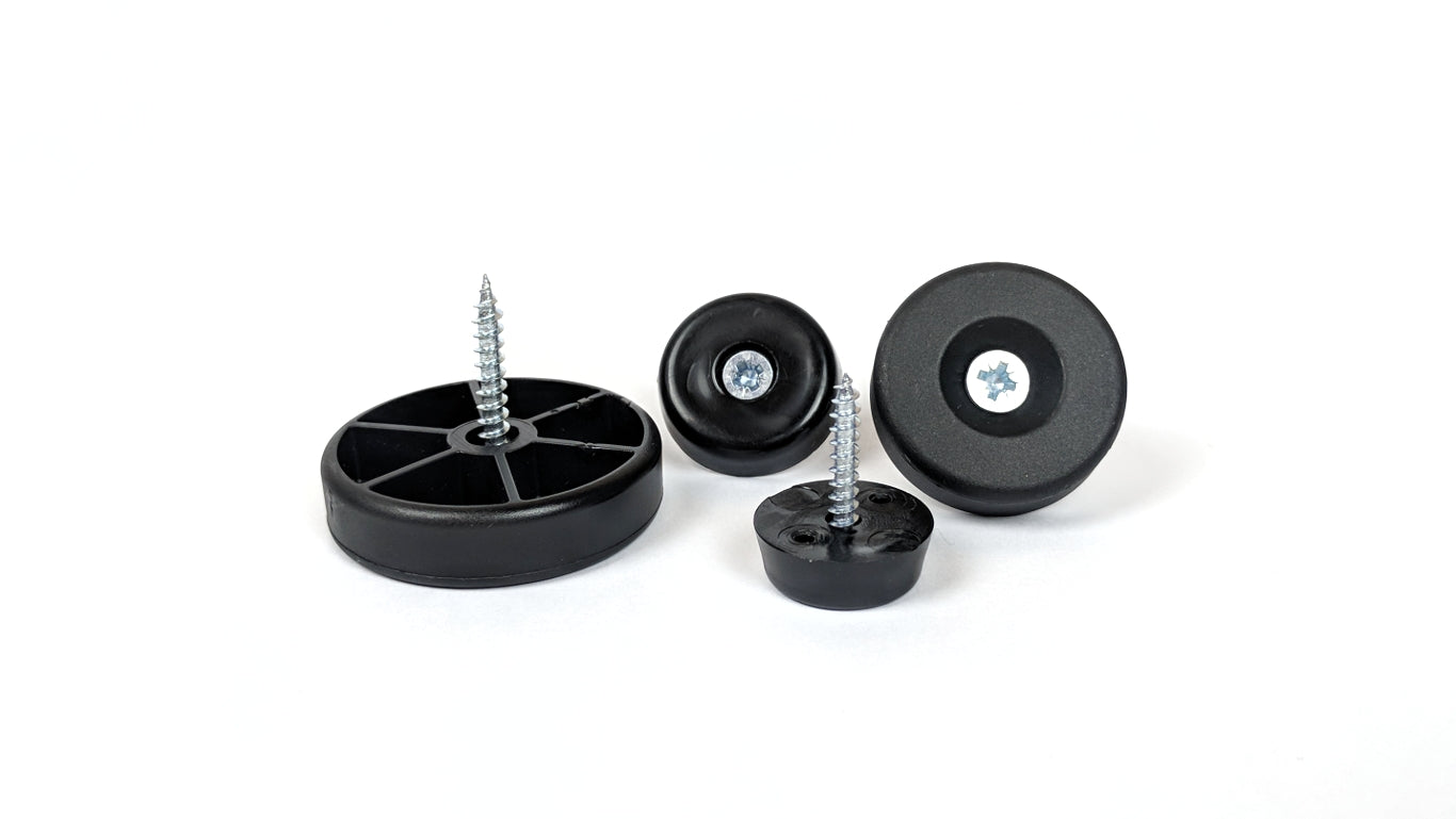 Black Screw-On Plastic Gliders
