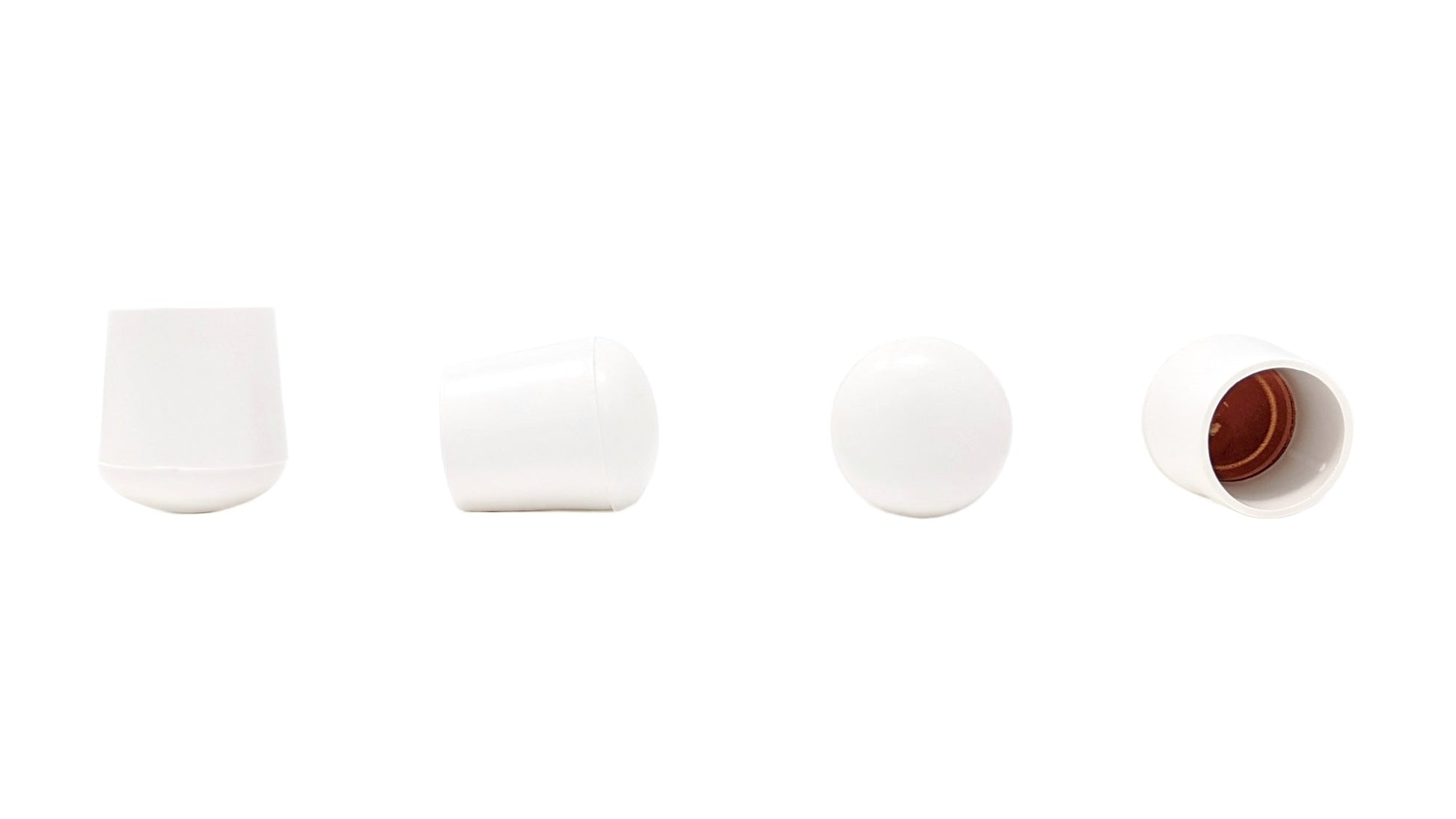 25mm White Rubber Ferrules with Steel Base Insert - Made in Germany - Keay Vital Parts