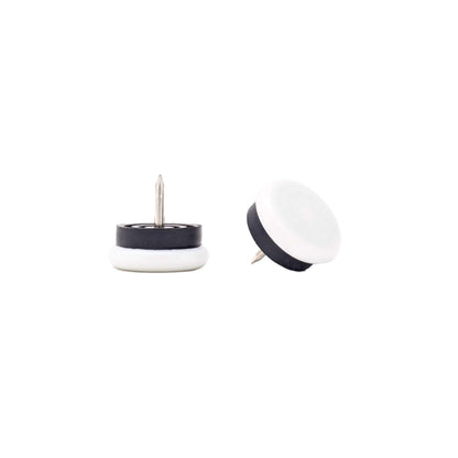 Nail-On Furniture Glides 26mm White Nylon Base - Made in Germany