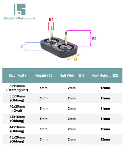 Nail-On Furniture Glides | Rectangle, Oblong & Oval Floor Protectors | Made in Germany