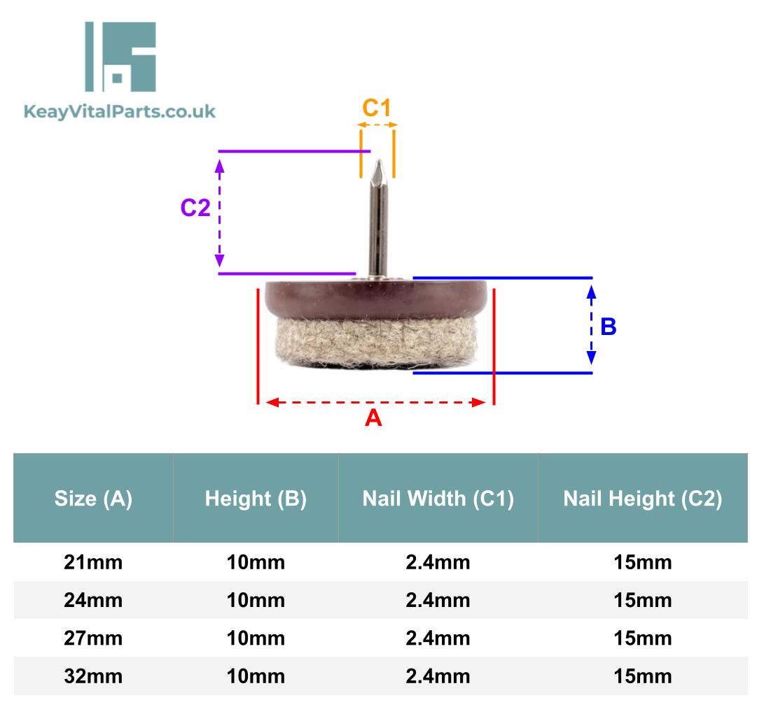 Premium Wool Felt Furniture Glides for Real Wood Floors | Made in Germany | Keay Vital Parts - Keay Vital Parts