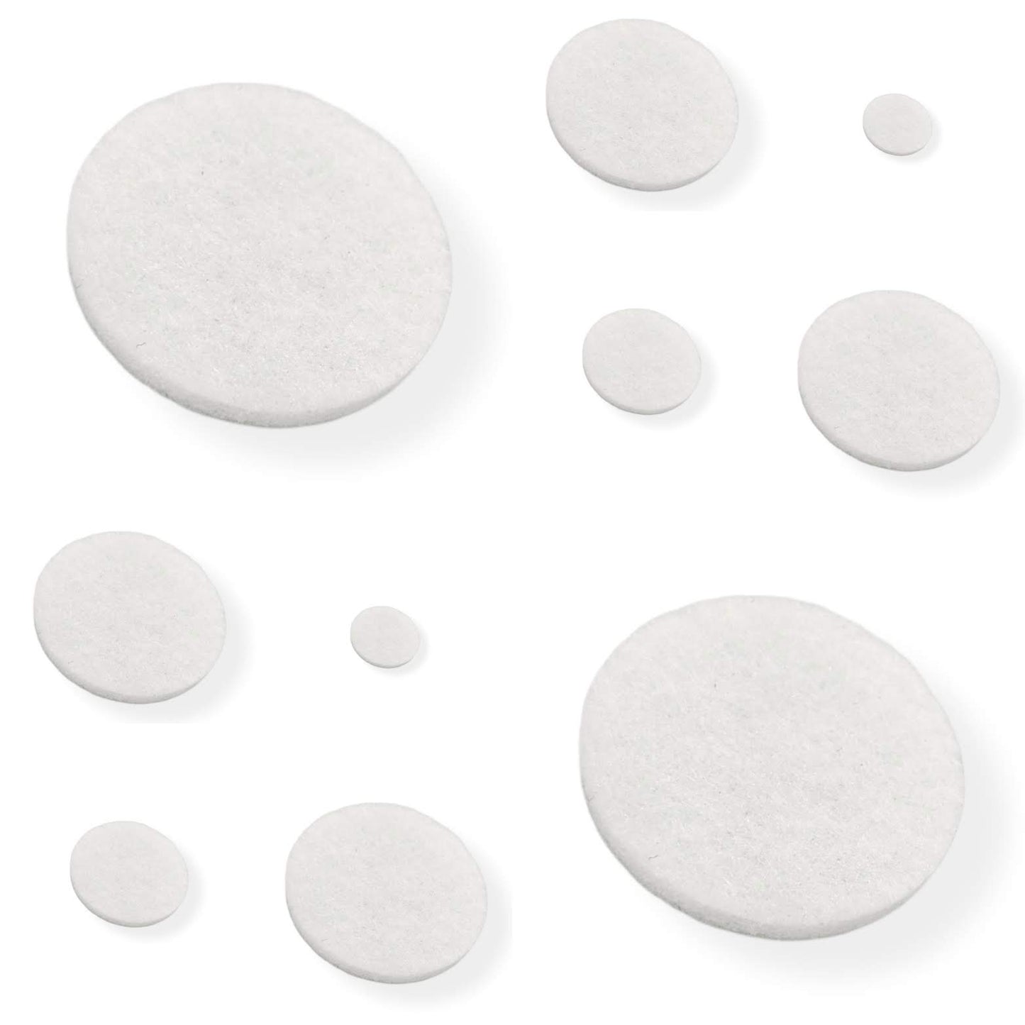 112pcs Felt Pads Round Self Adhesive - White - Assorted Sizes | Made in Germany | Keay Vital Parts (Copy)