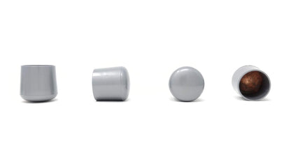33.5mm Grey Rubber Ferrules with Steel Base Insert - Made in Germany - Keay Vital Parts