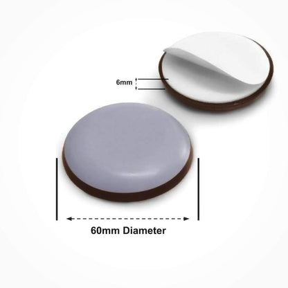 Stick-On Teflon Furniture Glides | 17mm, 19mm, 22mm, 25mm, 30mm, 38mm, 40m, 50mm, 60mm & 65mm | Keay Vital Parts