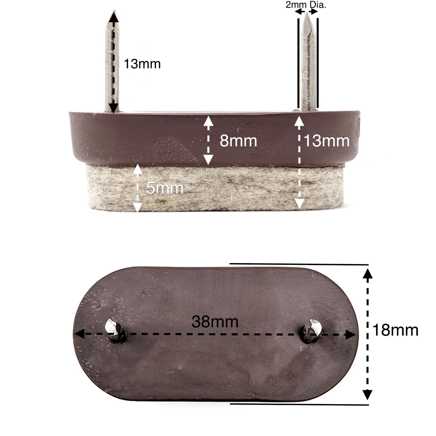 Felt Furniture Glides (Rectangular, Oblong & Oval) Floor Protectors | Made in Germany | Keay Vital Parts - Keay Vital Parts