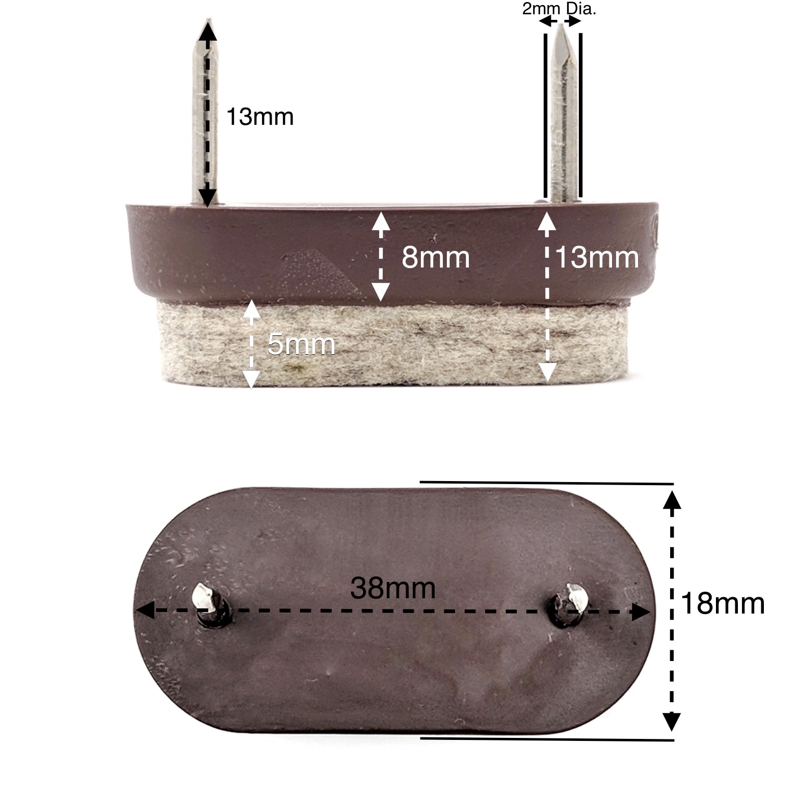 Felt Furniture Glides (Rectangular, Oblong & Oval) Floor Protectors | Made in Germany | Keay Vital Parts - Keay Vital Parts