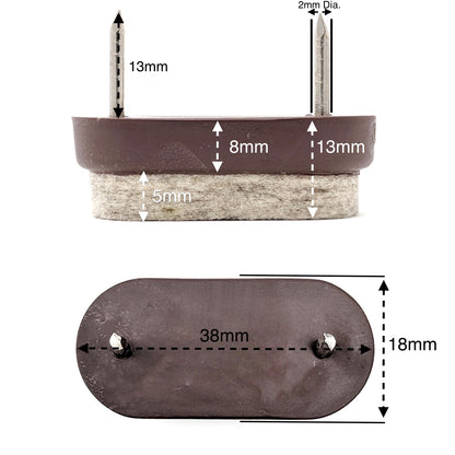 Felt Furniture Glides (Rectangular, Oblong & Oval) Floor Protectors | Made in Germany | Keay Vital Parts - Keay Vital Parts
