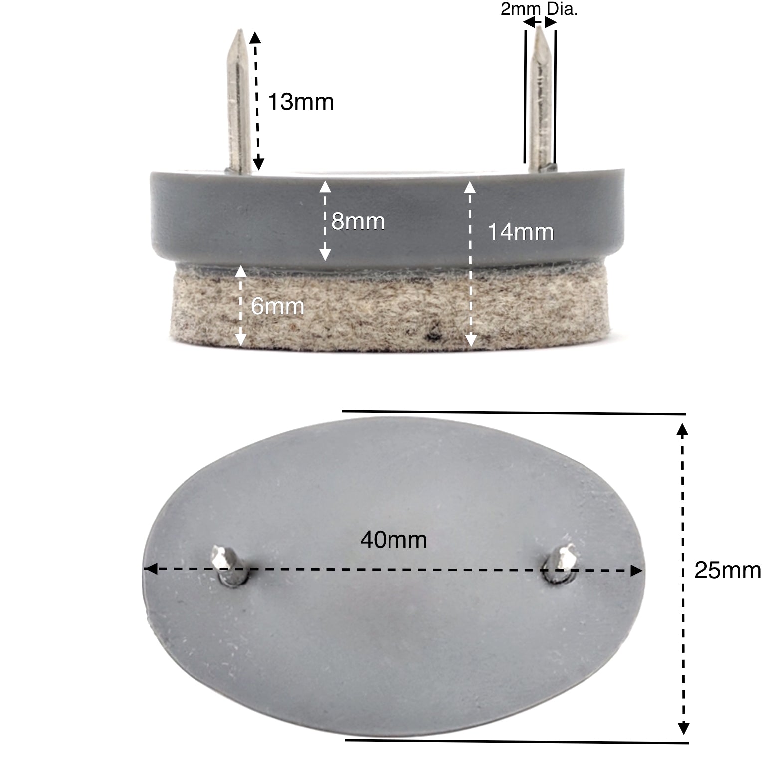 Felt Furniture Glides (Rectangular, Oblong & Oval) Floor Protectors | Made in Germany | Keay Vital Parts - Keay Vital Parts