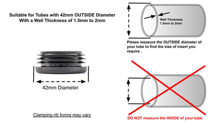 42mm Round Tube Inserts (Available in Black, White & Grey) | Made in Germany | Keay Vital Parts
