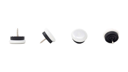 Nail-On Furniture Glides 26mm White Nylon Base - Made in Germany