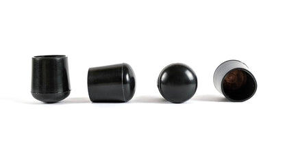 25mm Black Rubber Ferrules with Steel Base Insert - Made in Germany - Keay Vital Parts