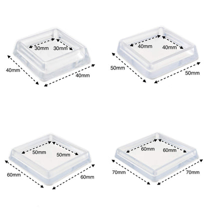 Square Furniture Leg Cups with Felt Base - Floor Protector | Made in Germany | Keay Vital Parts