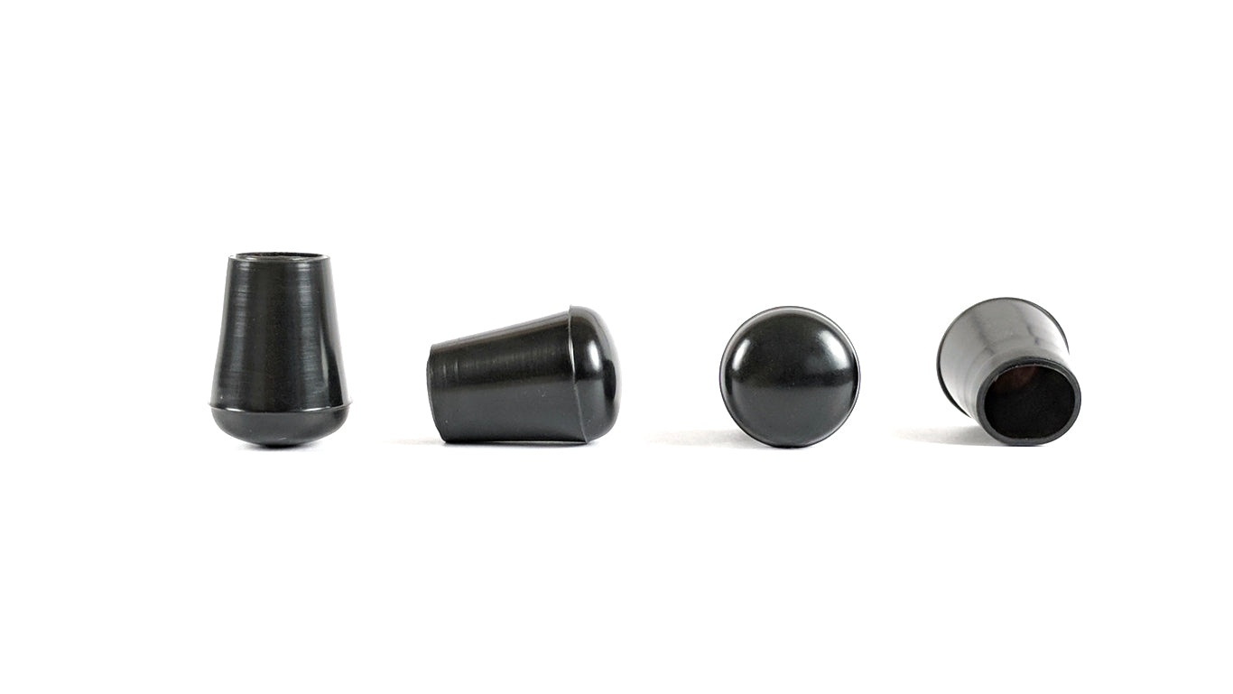 10mm Black Rubber Ferrules with Steel Base Insert - Made in Germany - Keay Vital Parts