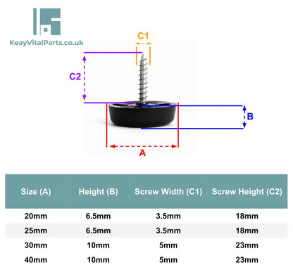 Screw-On Furniture Glides | Made in Germany | Keay Vital Parts - Keay Vital Parts