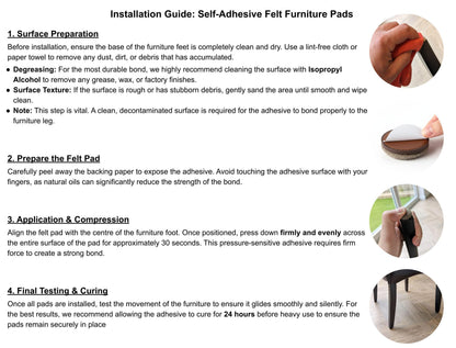 Self-Adhesive Furniture Felt Pads Floor Protectors (Available with Natural Wool or Synthetic Felt) | Keay Vital Parts - Keay Vital Parts