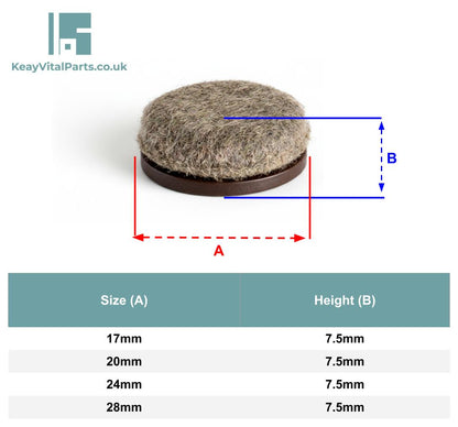 Self-Adhesive Furniture Felt Pads Floor Protectors | Keay Vital Parts